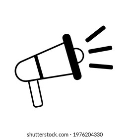 Megaphone icon. Black and white. Vector graphics.