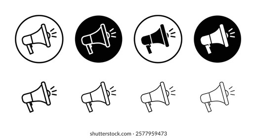 Megaphone icon black and white vector sign