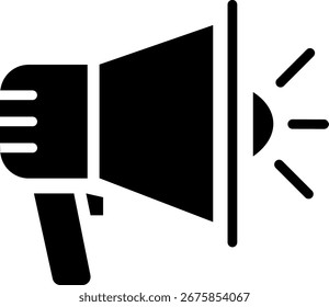 Icono de megáfono Ilustración vectorial en blanco y negro
