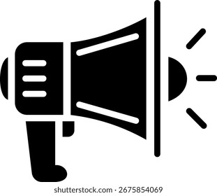 Megaphone icon black and white vector illustration
