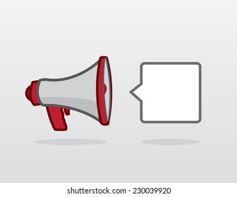 Megaphone icon with blank speech bubble 