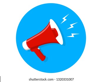 Megaphone Icon Blue Background Illustration