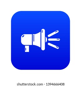 Megaphone icon blue vector isolated on white background