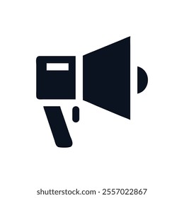 MegaPhone Icon: Bold and simple vector illustration of a megaphone, ideal for marketing, announcements, and communication concepts. 