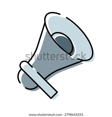 Megaphone icon broadcasting voice message loudly, creating public awareness and attracting audience attention for advertising, marketing, or general communication