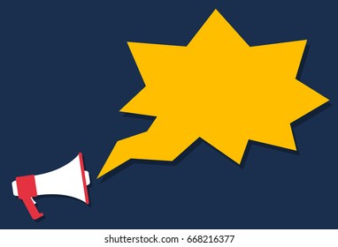 Megaphone icon cartoon style, marketing concept, vector illustration