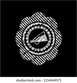 megaphone icon with chalkboard texture