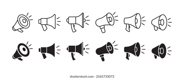 megaphone icon collection vector design isolated white background