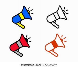 Megaphone-Symbolkollektionen, Vektorgrafik einzeln 