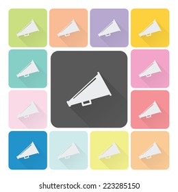 Megaphone Icon color set vector illustration