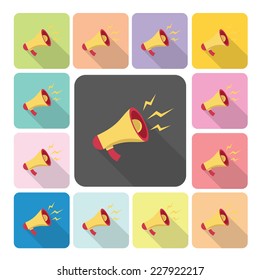 Megaphone Icon color set vector illustration.