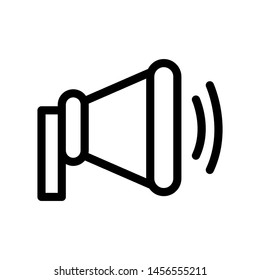 Megaphone Icon , Communication Emblem Isolated Illustration , Audio Leadership Outline Solid Background White , Template Logo Design Simple
