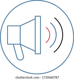 Megaphone icon communicator - three colors