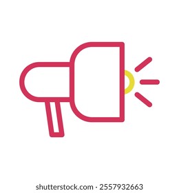 Megaphone icon, concept of announcement, promotion, and advertising.