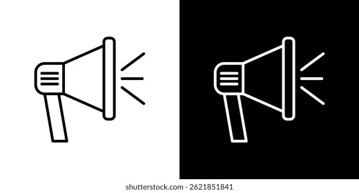 Megaphon-Symbol, Konzept, Strich auf weißem Hintergrund