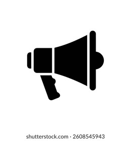 Megaphone Icon with Cone Shape and Handle