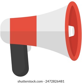 Icono de megáfono lindo elemento de Vector aislado sobre fondo blanco.