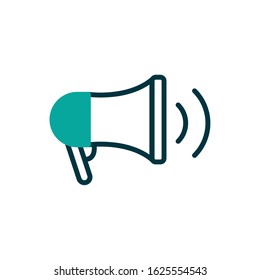 Megaphone icon design, Amplifer speaker bullhorn announce speech message communication and loud theme Vector illustration