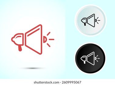 Megaphone icon design illustration, Loudspeaker icon, Shout announce sign symbol in color black and white
