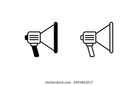 Diseño de icono de megáfono con fondo blanco ilustración de stock