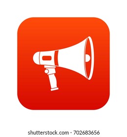 Megaphone icon digital red for any design isolated on white vector illustration