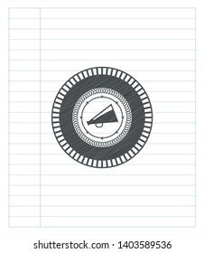 megaphone icon draw with pencil effect. Vector Illustration. Detailed.