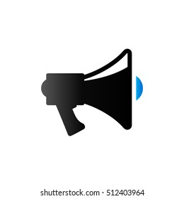 Megaphone icon in duo tone color. Loudspeaker demonstration propaganda