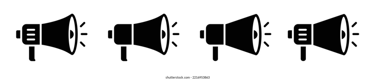 Icono de megáfono. Megáfono eléctrico con icono de sonido, ilustración vectorial