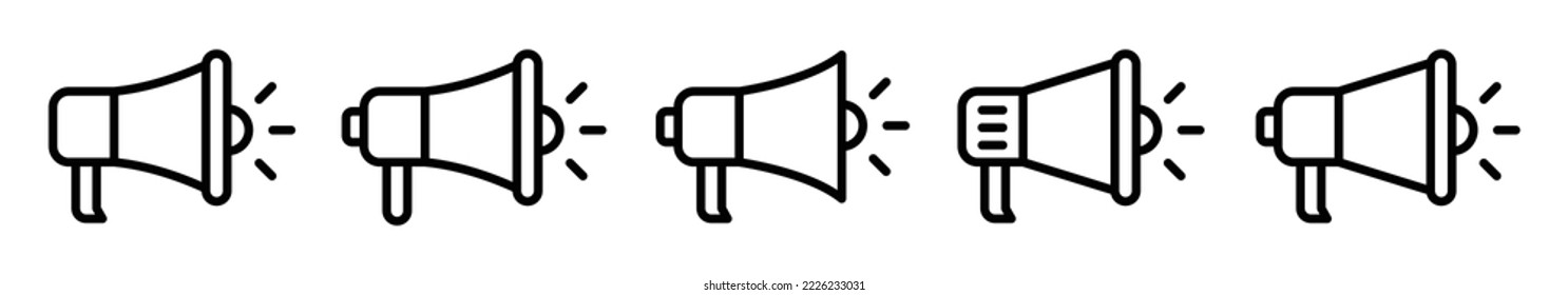 Megaphone icon. Electric megaphone with sound icon, vector illustration