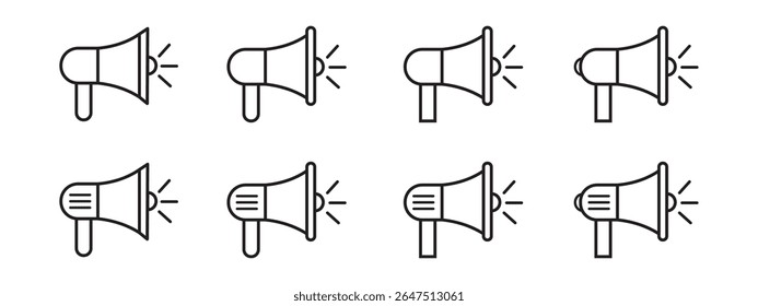 Megaphone icon. Electric megaphone with sound icon, vector illustration