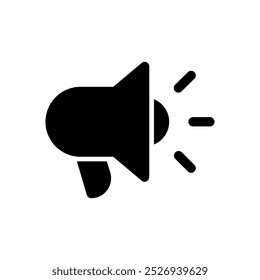 Megaphone icon. Electric megaphone symbol with sound. Loudspeaker megaphone. Advertising concept.