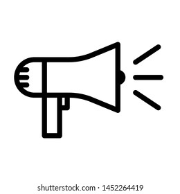 Megaphone icon. Fill icon megaphone. Editable stroke vector.