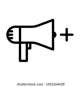 Megaphone icon. Fill icon megaphone. Editable stroke vector.
