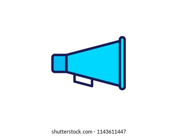 Megaphone icon, filled line icon