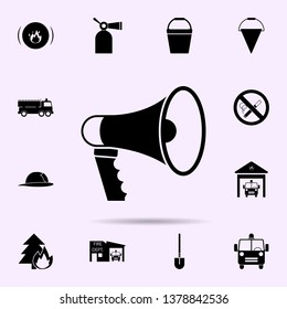 megaphone icon. Fireman icons universal set for web and mobile