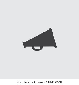 Megaphone icon in a flat design in black color. Vector illustration eps10