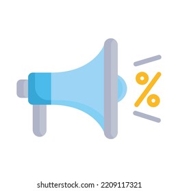 Megaphone icon. Flat design. Megaphone isolated on white background. Loudspeaker bullhorn for announce promotion. Vector Illustration.