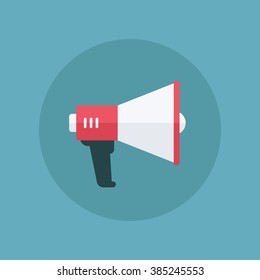 Megaphone icon. Flat design vector illustration.