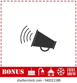 Megaphone icon flat. Simple vector symbol and bonus icon
