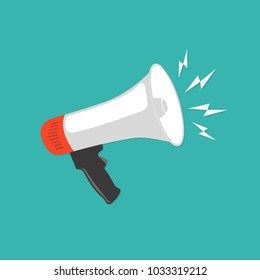 Megaphone icon in flat style