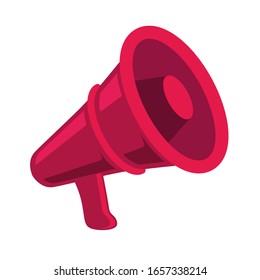 Megaphone icon in flat style. Design element for poster, card, banner, emblem, t shirt. Vector illustration