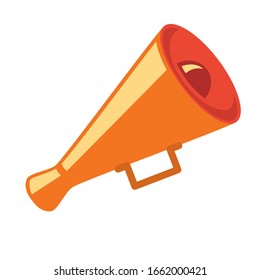 Icono Megáfono en estilo plano. Elemento de diseño para póster, tarjeta, banner, emblema, t pantalones. Ilustración del vector