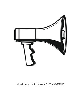Megaphone Symbol flach isoliert auf weißem Hintergrund