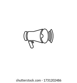 Megaphone icon in flat style. Loudspeaker symbol. Announcement, promotion sign.