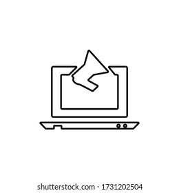 Megaphone icon in flat style. Loudspeaker symbol. Marketing announcement, promotion sign.