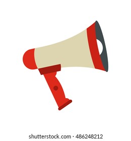 Megaphone icon in flat style on a white background vector illustration