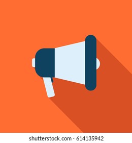 Megaphone icon in flat style. Vector illustration for web design