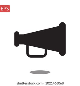 Megaphone icon. Flat vector illustration in black on white background