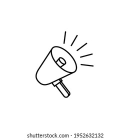 Megaphonsymbol. Flache Vektorgrafik auf schwarz-weißem Hintergrund. EPS10