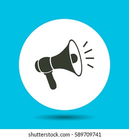 Megaphone icon. Flat vector illustration in black on white background.